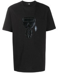 T-shirt à col rond imprimé noir Karl Lagerfeld