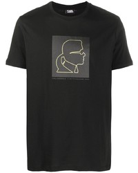 T-shirt à col rond imprimé noir Karl Lagerfeld