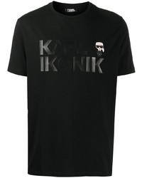 T-shirt à col rond imprimé noir Karl Lagerfeld