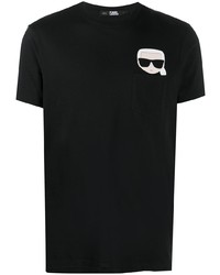 T-shirt à col rond imprimé noir Karl Lagerfeld