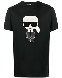 T-shirt à col rond imprimé noir Karl Lagerfeld