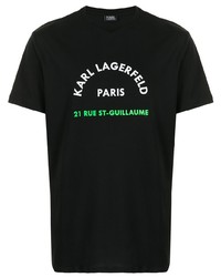 T-shirt à col rond imprimé noir Karl Lagerfeld