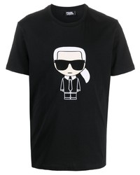 T-shirt à col rond imprimé noir Karl Lagerfeld