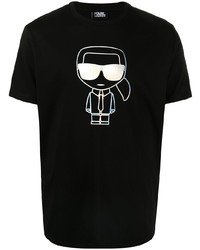 T-shirt à col rond imprimé noir Karl Lagerfeld