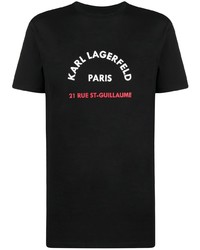 T-shirt à col rond imprimé noir Karl Lagerfeld