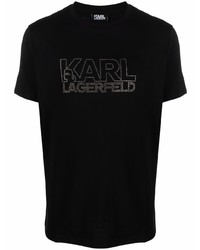 T-shirt à col rond imprimé noir Karl Lagerfeld