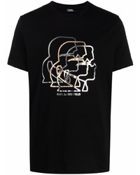 T-shirt à col rond imprimé noir Karl Lagerfeld