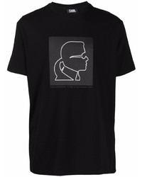 T-shirt à col rond imprimé noir Karl Lagerfeld