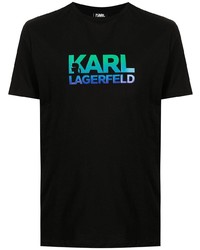 T-shirt à col rond imprimé noir Karl Lagerfeld