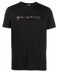 T-shirt à col rond imprimé noir Karl Lagerfeld