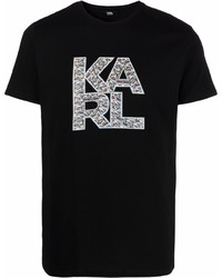 T-shirt à col rond imprimé noir Karl Lagerfeld