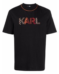 T-shirt à col rond imprimé noir Karl Lagerfeld