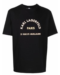 T-shirt à col rond imprimé noir Karl Lagerfeld