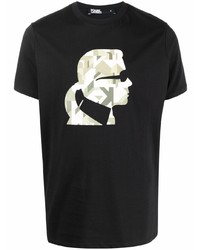 T-shirt à col rond imprimé noir Karl Lagerfeld