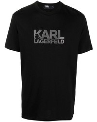 T-shirt à col rond imprimé noir Karl Lagerfeld