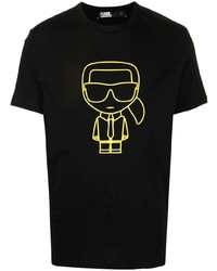 T-shirt à col rond imprimé noir Karl Lagerfeld