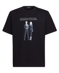T-shirt à col rond imprimé noir Karl Lagerfeld