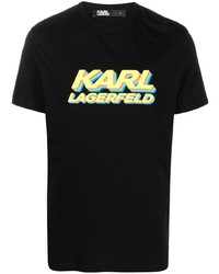 T-shirt à col rond imprimé noir Karl Lagerfeld