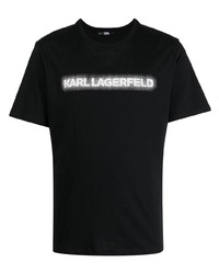 T-shirt à col rond imprimé noir Karl Lagerfeld