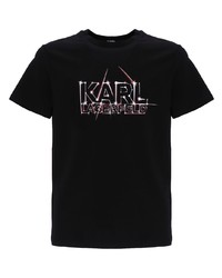 T-shirt à col rond imprimé noir Karl Lagerfeld