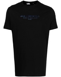 T-shirt à col rond imprimé noir Karl Lagerfeld