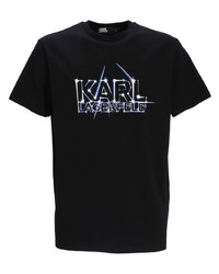 T-shirt à col rond imprimé noir Karl Lagerfeld