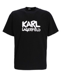 T-shirt à col rond imprimé noir Karl Lagerfeld