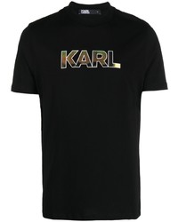 T-shirt à col rond imprimé noir Karl Lagerfeld