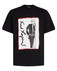 T-shirt à col rond imprimé noir Karl Lagerfeld