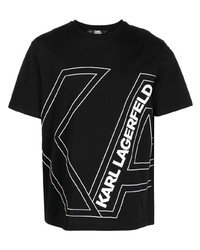 T-shirt à col rond imprimé noir Karl Lagerfeld