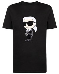 T-shirt à col rond imprimé noir Karl Lagerfeld