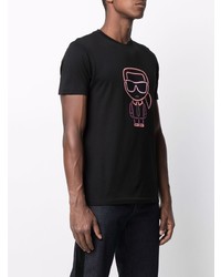 T-shirt à col rond imprimé noir Karl Lagerfeld