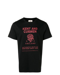 T-shirt à col rond imprimé noir Kent & Curwen