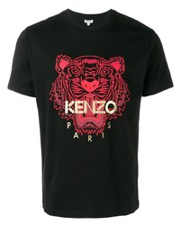 T-shirt à col rond imprimé noir Kenzo