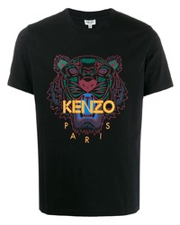 T-shirt à col rond imprimé noir Kenzo