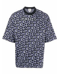 T-shirt à col rond imprimé noir Kenzo
