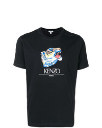 T-shirt à col rond imprimé noir Kenzo