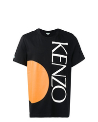 T-shirt à col rond imprimé noir Kenzo