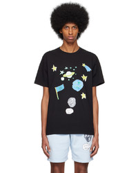 T-shirt à col rond imprimé noir Kids Worldwide