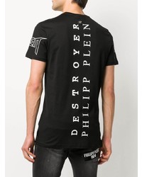 T-shirt à col rond imprimé noir Philipp Plein