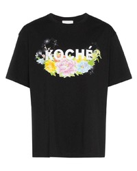 T-shirt à col rond imprimé noir Koché