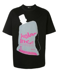T-shirt à col rond imprimé noir Kolor