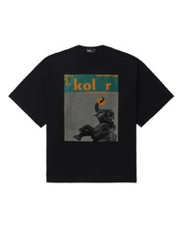 T-shirt à col rond imprimé noir Kolor