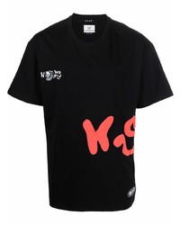 T-shirt à col rond imprimé noir Ksubi