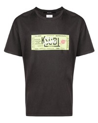 T-shirt à col rond imprimé noir Ksubi