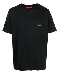 T-shirt à col rond imprimé noir Kusikohc