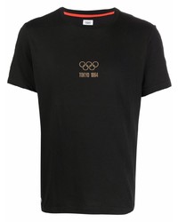 T-shirt à col rond imprimé noir Lacoste