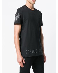 T-shirt à col rond imprimé noir Frankie Morello