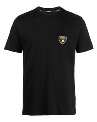 T-shirt à col rond imprimé noir Lamborghini