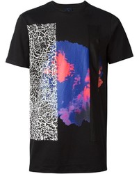 T-shirt à col rond imprimé noir Lanvin